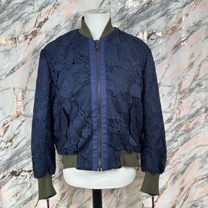 Comme Moi Lace Bomber Jacket